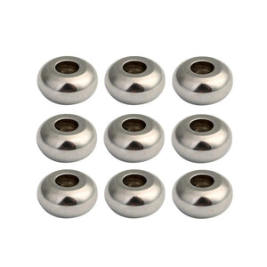 6mm Stainless Steel Spacer Beads 50pcs Rhodium
