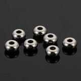 6mm Stainless Steel Spacer Beads 50pcs Rhodium