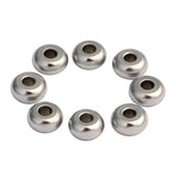 6mm Stainless Steel Spacer Beads 50pcs Rhodium