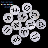 12Constellation Shell Beads Mother of Pearls Round Beads for Jewelry Making