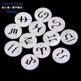 12Constellation Shell Beads Mother of Pearls Round Beads for Jewelry Making