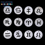 12Constellation Shell Beads Mother of Pearls Round Beads for Jewelry Making