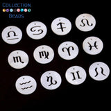 12Constellation Shell Beads Mother of Pearls Round Beads for Jewelry Making