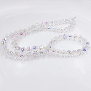 30pcs 96 Faceted Crystal Round Beads Glass Beads Loose Spacer DIY Jewelry Making