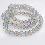 30pcs 96 Faceted Crystal Round Beads Glass Beads Loose Spacer DIY Jewelry Making