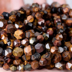 Tricolor Tiger Eye Stone Beads Faceted Spacer Beads 6 8 10mm
