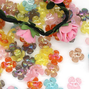 17mm Acrylic Flower Loose Beads Spacers for Jewelry Making Crafts