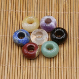 7PC Natural Crystal Abacus Beads Amethyst Tiger Eye Round Loose Beads