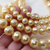 Round Cut Corner Goose Yellow Shell Beads DIY Loose Beads
