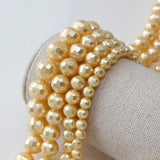 Round Cut Corner Goose Yellow Shell Beads DIY Loose Beads