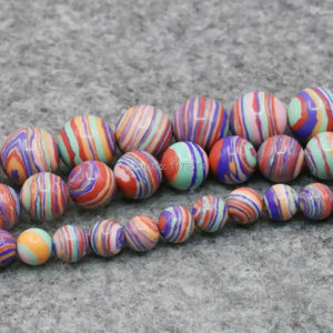 Lucky Stone Rainbow Turkey Stone DIY Loose Round Beads Jewelry Making