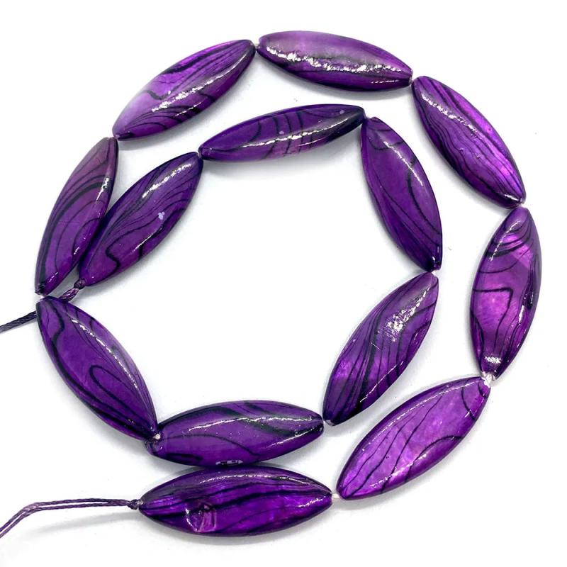 Dyed Marquise Shell Bead Stripe Jewelry DIY Necklace Earrings Boutique