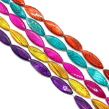 Dyed Marquise Shell Bead Stripe Jewelry DIY Necklace Earrings Boutique