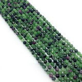 Natural Stone Beads Red Green Faceted Loose Beads DIY Jewelry