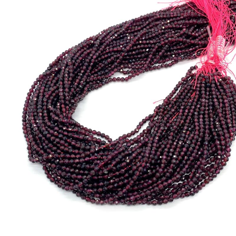 Red Garnet Round Beads 2-4 MM for Jewelry DIY