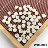 Freshwater Shell Beads 6-8mm Round Charms DIY Jewelry A-Z 26 Letters