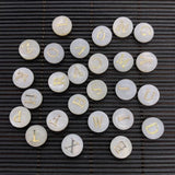Freshwater Shell Beads 6-8mm Round Charms DIY Jewelry A-Z 26 Letters
