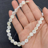 Freshwater Shell Beads 6-8mm Round Charms DIY Jewelry A-Z 26 Letters