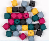 10pcs Colorful Hexagon Wood Beads for Jewelry Making DIY