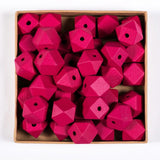 10pcs Colorful Hexagon Wood Beads for Jewelry Making DIY