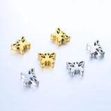 Stainless Steel Butterfly Charms Multicolor Spacer Beads 5PCs