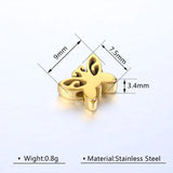 Stainless Steel Butterfly Charms Multicolor Spacer Beads 5PCs