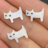 Cat-shaped Freshwater Shell Beads DIY Jewelry Animal Beads 10 Pack