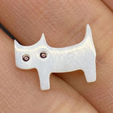 Cat-shaped Freshwater Shell Beads DIY Jewelry Animal Beads 10 Pack