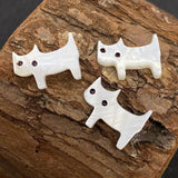 Cat-shaped Freshwater Shell Beads DIY Jewelry Animal Beads 10 Pack