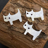Cat-shaped Freshwater Shell Beads DIY Jewelry Animal Beads 10 Pack