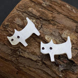 Cat-shaped Freshwater Shell Beads DIY Jewelry Animal Beads 10 Pack