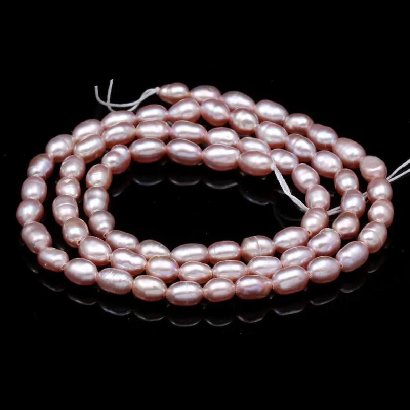 Natural Freshwater Pearl Beads Rice Shape Jewelry Making DIY