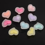 50pcs 15x21mm Heart Clear Acrylic Beads for DIY Jewelry Making