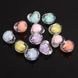 50pcs 15x21mm Heart Clear Acrylic Beads for DIY Jewelry Making
