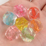 20pcs Solid Polygon Beads Acrylic Spacer for DIY Jewelry Making