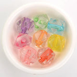 20pcs Solid Polygon Beads Acrylic Spacer for DIY Jewelry Making