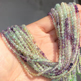 Faceted Green Fluorite Quartz Spacer Beads 15'' 3 4mm