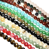 Flat Round Agates Beads Natural Stone Tiger Eye Rainbow Beads 10x10x5mm