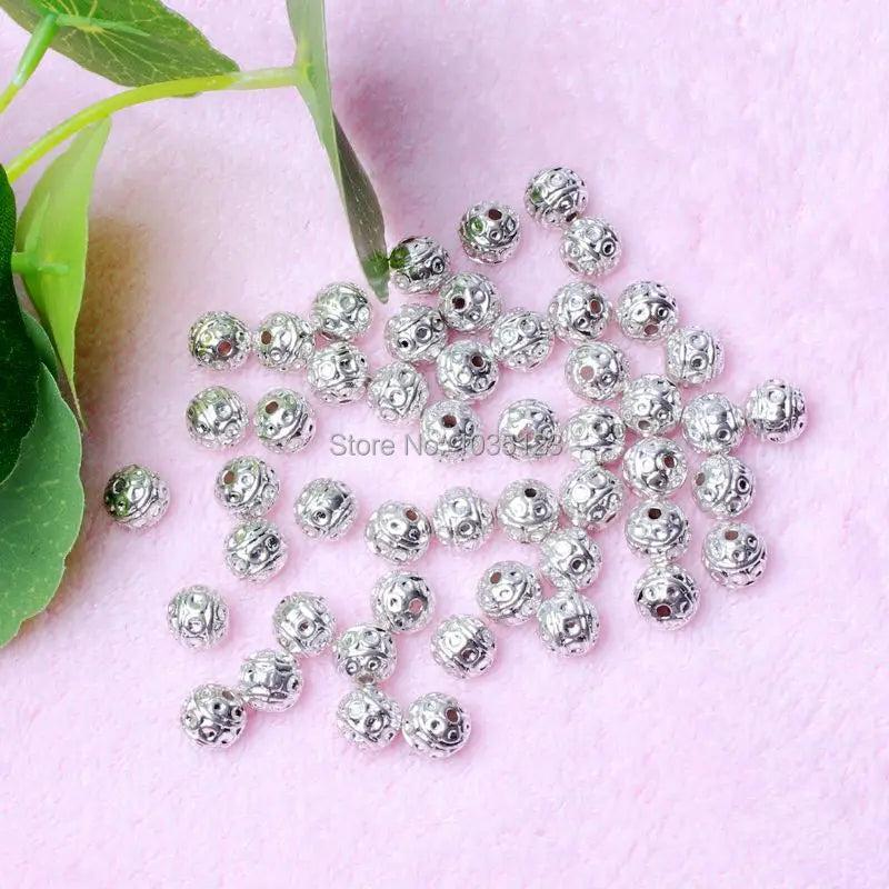 50Pcs 8mm Retro Jewelry Spacers Beads DIY Creative Jewellery Making