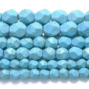 Natural Turquoise Stone Beads Faceted Loose Spacer Beads 6 8 10mm