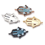 Small Eyes Fatima Hand Charms Micro Pave Zircon Charm for Bracelet DIY