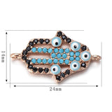 Small Eyes Fatima Hand Charms Micro Pave Zircon Charm for Bracelet DIY