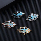 Small Eyes Fatima Hand Charms Micro Pave Zircon Charm for Bracelet DIY