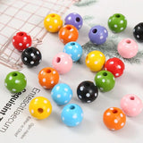 16MM Colorful Wooden Beads DIY Home Party Decoration Children's Toys Bracelet