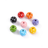 16MM Colorful Wooden Beads DIY Home Party Decoration Children's Toys Bracelet
