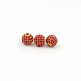Micro Pave CZ Crystal Ball Charms Beads Brass Spacer DIY Bead