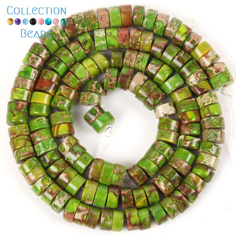 6x6x3mm Sea Sediment Jaspers Beads Round Loose Beads 15''