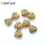 20pcs 14mm Metal Heart Hollow Spacer Beads for Jewelry Making
