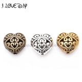 20pcs 14mm Metal Heart Hollow Spacer Beads for Jewelry Making