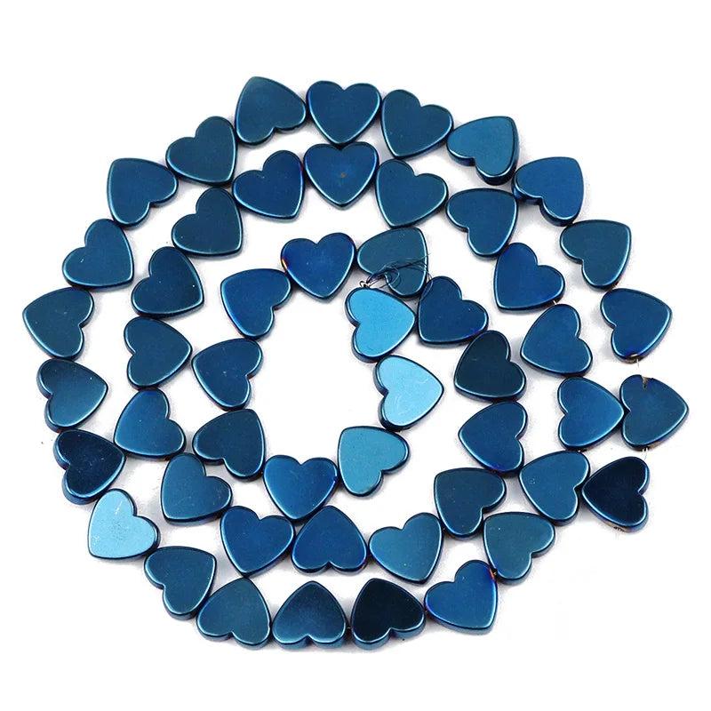 6/8mm Multicolored Peach Hearts Hematite Loose Beads for Jewelry Making